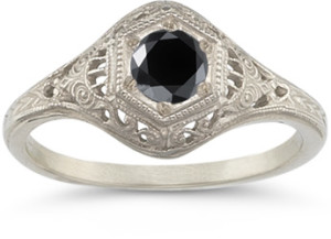 Antiqued black diamond jewelry