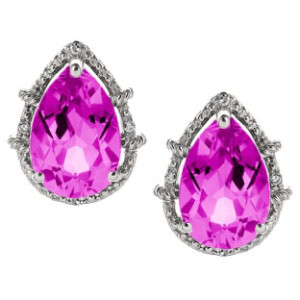 Double pink diamond earrings