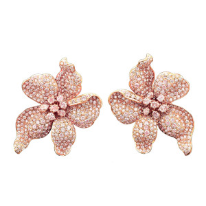Fancy pink diamond earrings