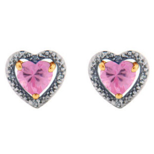 Hearty pink diamond earrings