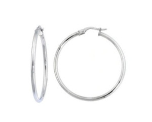 Platinum hoop earrings