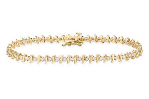 Sparkling gold diamond tennis bracelet