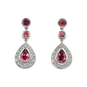 dark pink diamond earrings