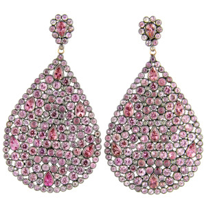 large teardrop pink diamond earrings