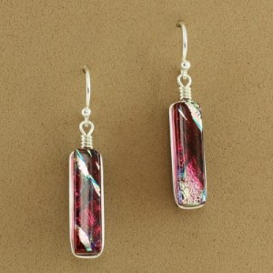 rectangle dangling pink diamond earrings