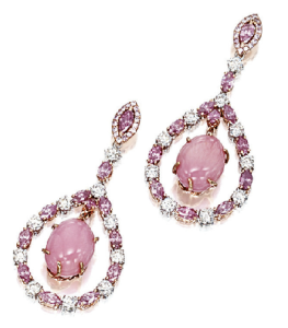 royal pink diamond earrings