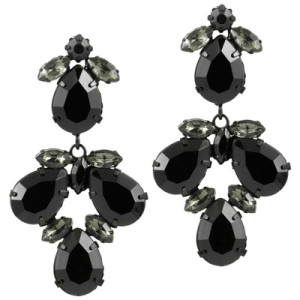 elegant black chandelier earrings