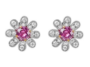 exquisite pink diamond earrings