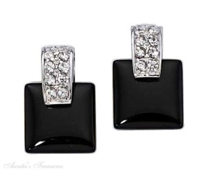 gorgeous black cubic zirconia earrings