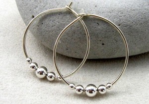 large hoop earrings for women with beads