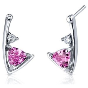 modern bridal pink diamond earrings