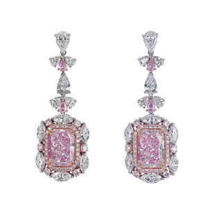 most elegant pink diamond earrings