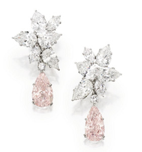 rare pink diamond earrings