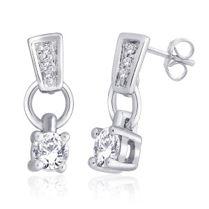 silver cubic zirconia earrings