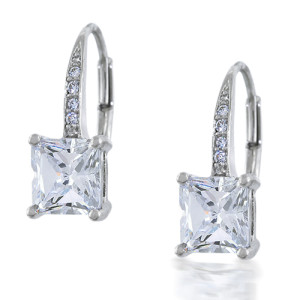 sophisticated diamond leverback earrings